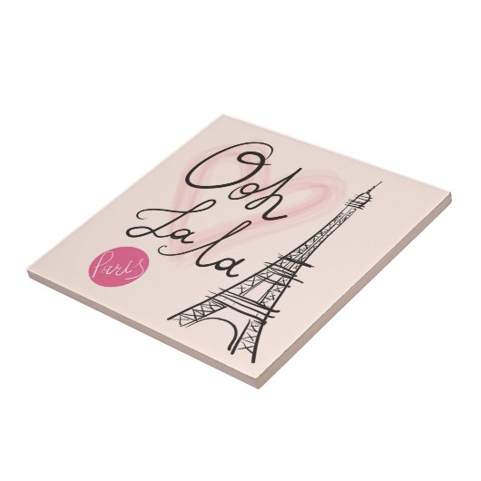 Handmatige Eiffeltoren Tegeltje (Zijkant)