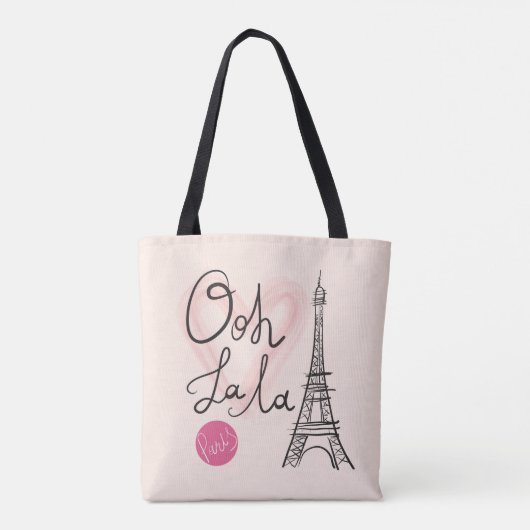 Handmatige Eiffeltoren Tote Bag (Achterkant)