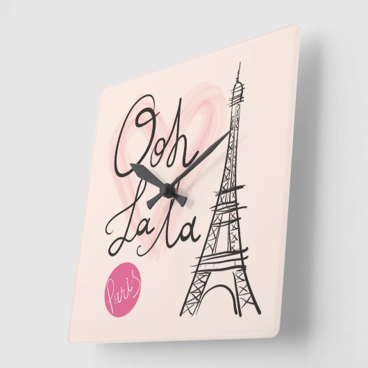 Handmatige Eiffeltoren Vierkante Klok (Hoek)