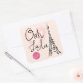 Handmatige Eiffeltoren Vierkante Sticker (Envelop)