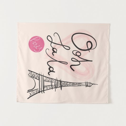 Handmatige Eiffeltoren Wandkleed (Voorkant (horizontaal))