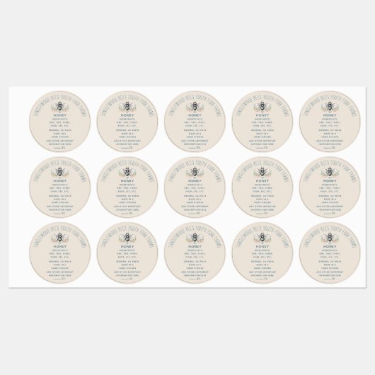 Handmatige eigenaar van de bijenteelt Apiary Flora Labels (Vel)