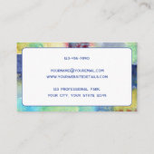 Handmatige gekleurde moderne Abstracte Waterverf Visitekaartje (Achterkant)