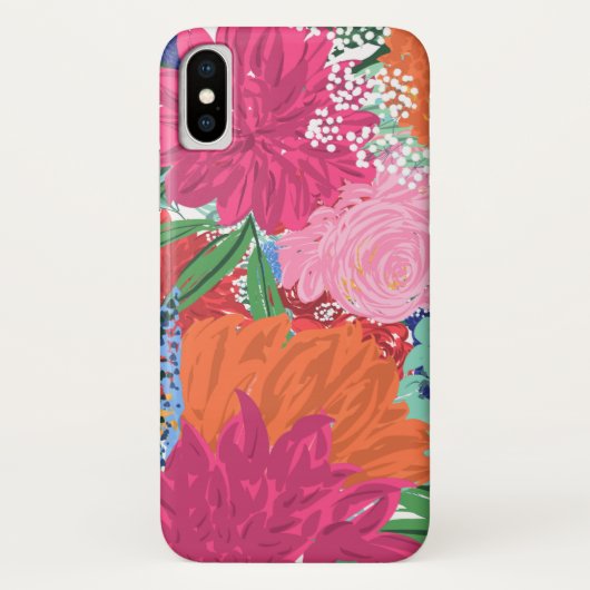 handmatige kleurrijke bloemen Case-Mate iPhone case (Achterkant)