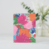 handmatige kleurrijke bloemen feestdagenkaart (Staand voorkant)