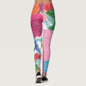  handmatige kleurrijke bloemen leggings (Achterkant)