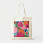  handmatige kleurrijke bloemen tote bag (Voorkant)