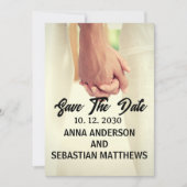 Handmatige letterscriptbedekking ontwerpfoto save the date (Voorkant)