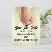 Handmatige letterscriptbedekking ontwerpfoto save the date (Staand voorkant)