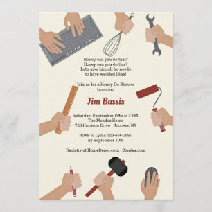 Handmatige Man Hands Uitnodiging