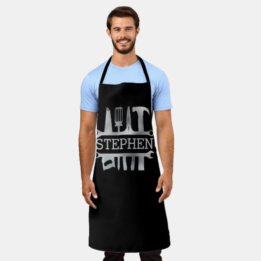 Handmatige Man Tools Monogram Naam Schort (Gedragen)