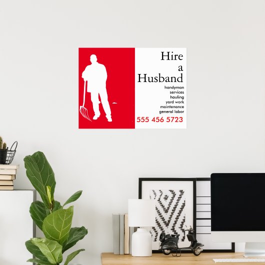 Handmatige Man voor kleine bedrijven Adverteren Poster (Thuiskantoor)