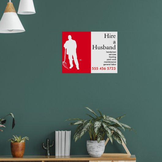 Handmatige Man voor kleine bedrijven Adverteren Poster (Woonkamer 1)