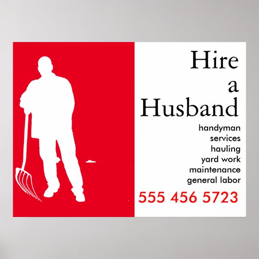 Handmatige Man voor kleine bedrijven Adverteren Poster (Voorkant)