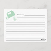 handmatige met een briefje Groene Whisk Recipcard Briefkaart (Achterkant)