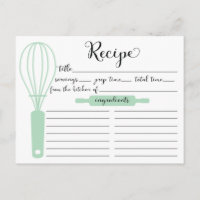handmatige met een briefje Groene Whisk Recipcard