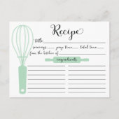  handmatige met een briefje Groene Whisk Recipcard Briefkaart (Voorkant)