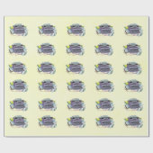 Handmatige Mid Century Paarse schrijfmachine Boeke Cadeaupapier (Vlak)