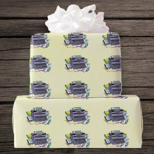 Handmatige Mid Century Paarse schrijfmachine Boeke Cadeaupapier