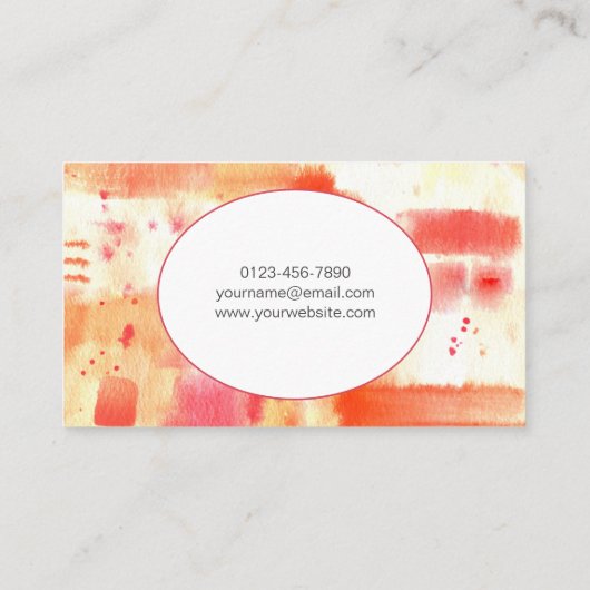 Handmatige, moderne Abstracte lade met Waterverf Visitekaartje (Achterkant)