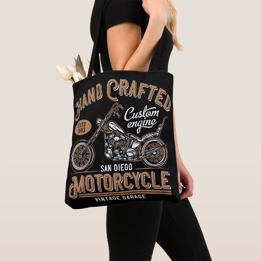 Handmatige motorfiets tote bag