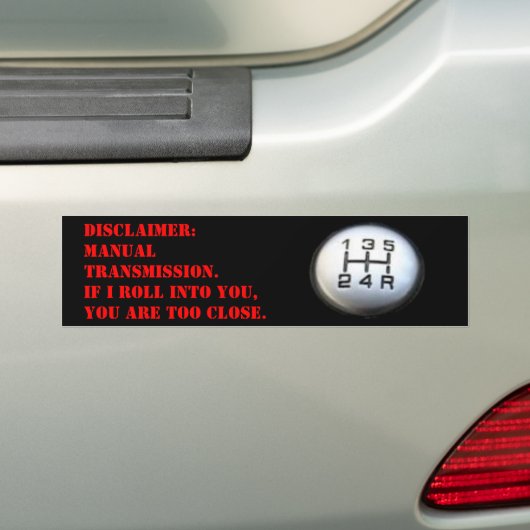 Handmatige overdrachtsontkenning bumpersticker (Op auto)