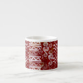 Handmatige patronen op rood canvas espresso kop (Voorkant)