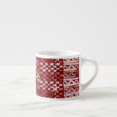 Handmatige patronen op rood canvas espresso kop (Rechts)