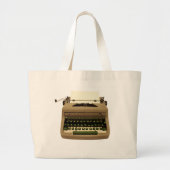 Handmatige schrijfmachine grote tote bag (Voorkant)