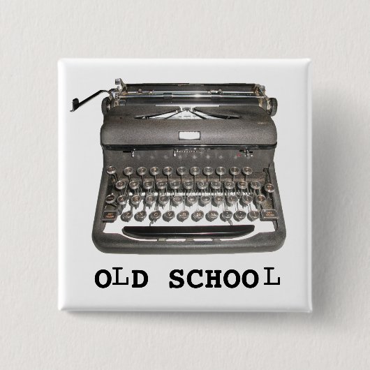 Handmatige schrijfmachine "Oude School"-Button Vierkante Button 5,1 Cm (Voorkant)