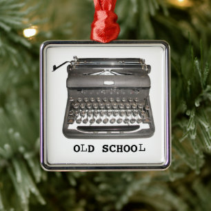 Handmatige schrijfmachine "Oude school"-versiering Metalen Ornament