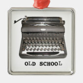 Handmatige schrijfmachine "Oude school"-versiering Metalen Ornament (Voorkant)