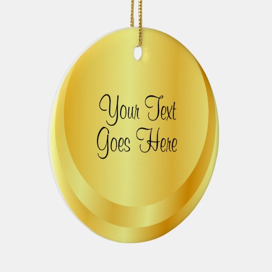 Handmatige Script-Sjabloon Faux Gold Metallic look Keramisch Ornament (Rechts)