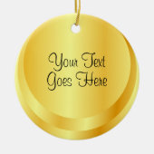 Handmatige Script-Sjabloon Faux Gold Metallic look Keramisch Ornament (Voorkant)