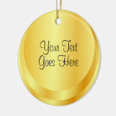 Handmatige Script-Sjabloon Faux Gold Metallic look Keramisch Ornament (Links)