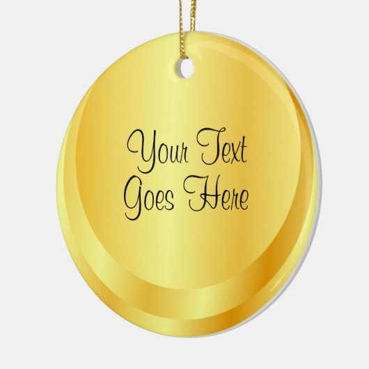 Handmatige Script-Sjabloon Faux Gold Metallic look Keramisch Ornament (Links)