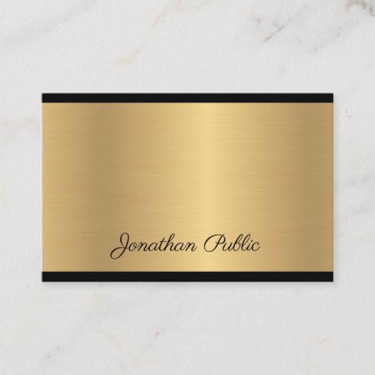 Handmatige scripts Modern Glamor Gold Elegant Chic Visitekaartje (Voorkant)