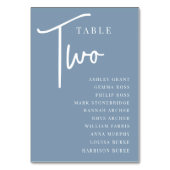 Handmatige scripttabel TWO + gastnamen Kaart (Achterkant)