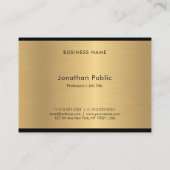Handmatige scripttekst Modern Glamoureus Gold Chic Visitekaartje (Achterkant)