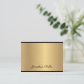 Handmatige scripttekst Modern Glamoureus Gold Chic Visitekaartje (Staand voorkant)
