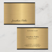 Handmatige scripttekst Modern Glamoureus Gold Chic Visitekaartje (Voorkant / Achterkant)