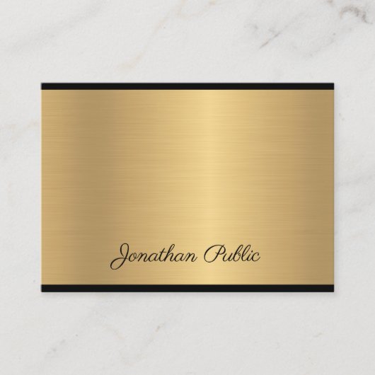 Handmatige scripttekst Modern Glamoureus Gold Chic Visitekaartje (Voorkant)