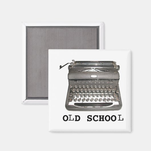Handmatige typemachine "Old School" magneet (Voorkant / Achterkant)