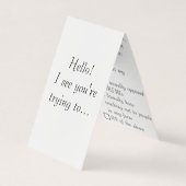 Handmatige uitchecklist visitekaartje (Voorkant)