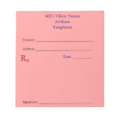 Handmatige voorschrijvingskussens (lichtroze) notitieblok (Voorkant)