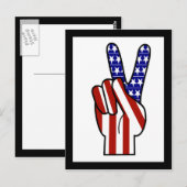 Handmatige vredesteken - Rood wit & blauw Briefkaart (Voorkant / Achterkant)