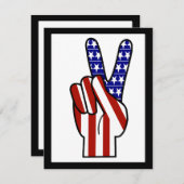 Handmatige vredesteken - Rood wit & blauw Kaart (Voorkant / Achterkant)