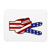 Handmatige vredesteken - Rood wit & blauw Magneet (Horizontaal)