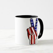 Handmatige vredesteken - Rood wit & blauw Mok (Voorkant rechts)