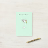 Handmatige Waterverf Olive Martini Cocktail Post-it® Notes (Op bureau)